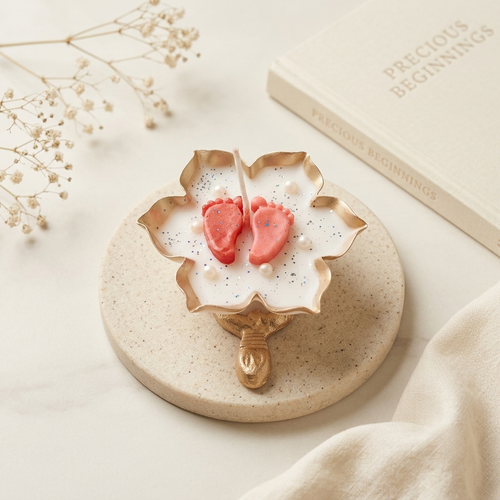 Baby Feet Keepsake Candle — Cozywick hand-poured soy candle, made in India