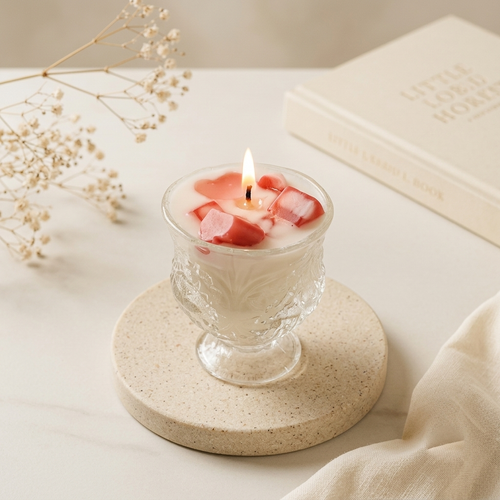 Heart Chunk Goblet Candle — Cozywick hand-poured soy candle, made in India