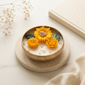 Sunflower Marigold Bowl Candle — Cozywick hand-poured soy candle, made in India